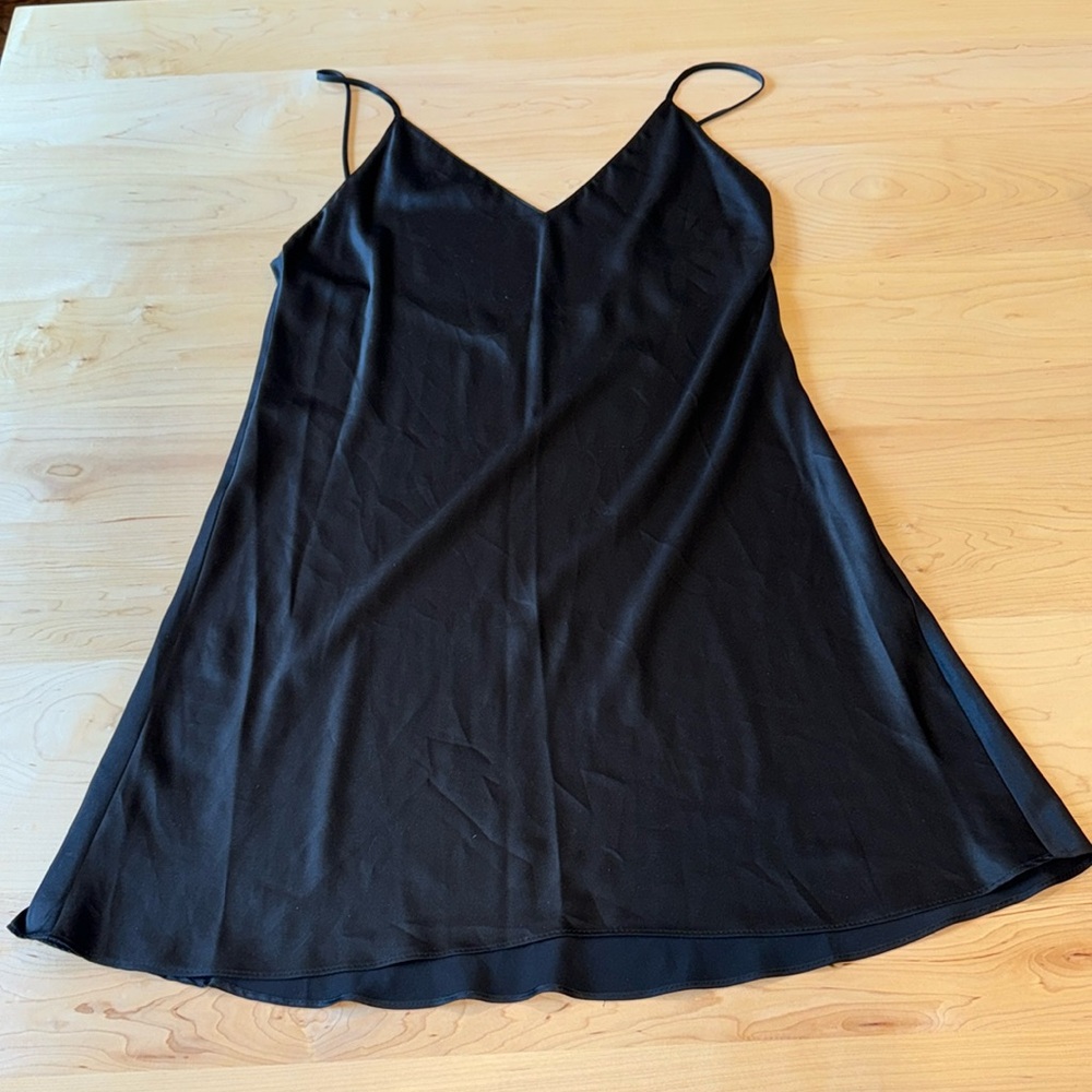 Natori Black Chemise with Delicate Strap Detail size Medium